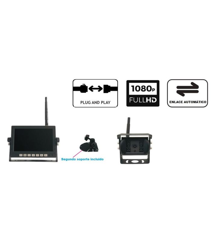 KIT CÁMARA DE MARCHA ATRÁS 4 ENTRADAS WIFI FULL HD