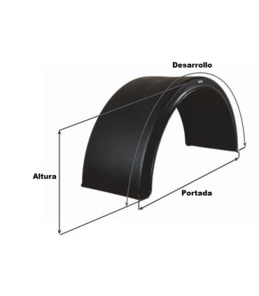 ✔ ALETA GUARDABARRO BASE REDONDA 450x1350x860 DOMAR ✔ | PiezaCamión