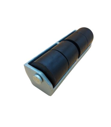 TOPE METÁLICO ACERO CON 4 RODILLOS DE CAUCHO