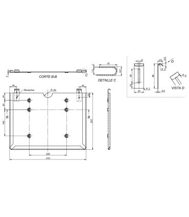 SOPORTE PARA PLACAS INTERCAMBIABLE 400 x 300 CHAPA GALVANIZADA