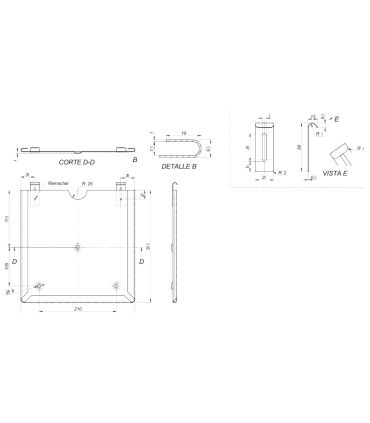 SOPORTE PARA PLACA INTERCAMBIABLE 300 x 300 mm. ACERO GALVANIZADO
