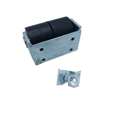 TOPE METÁLICO CON 2 RODILLOS DE CAUCHO CON SOPORTE DE ACERO