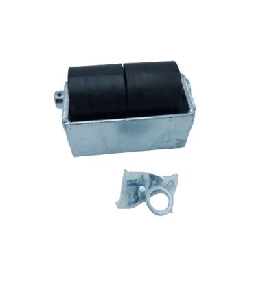 TOPE METÁLICO CON 2 RODILLOS DE CAUCHO CON SOPORTE DE ACERO