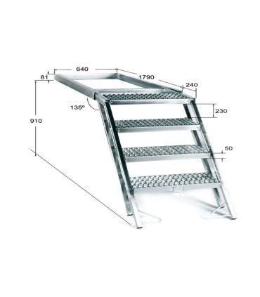 ESCALERA CORREDERA 4 PELDAÑOS