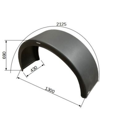 ALETA GUARDABARRO BASE REDONDA 430X2125X1300 DOMAR | PiezaCamión