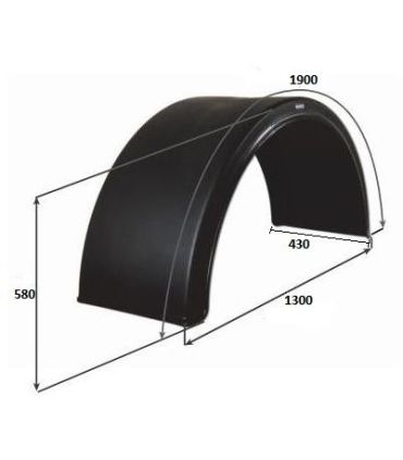 ALETA GUADABARRO BASE REDONDA 430x1900x1300 DOMAR | PiezaCamión