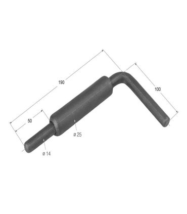 CERROJO TUBO MANGO LARGO DE 14 MM.