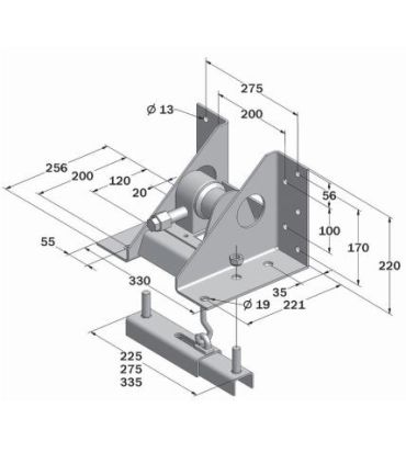 SOPORTE DE RUEDA CON TORNO CABRESTANTE