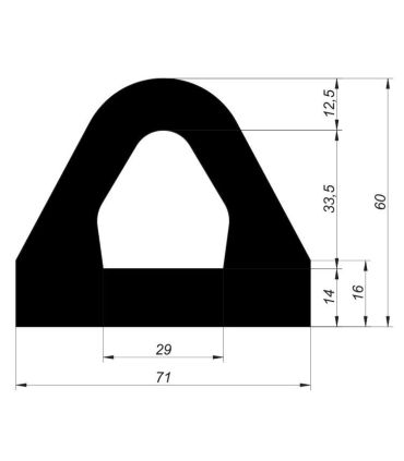 TOPE DE GOMA FLEXIBLE, BANDA DELTA H70