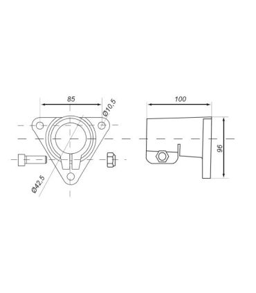 BASE SOPORTE GUARDABARROS PLÁSTICO TRIANGULAR MARCA DOMAR