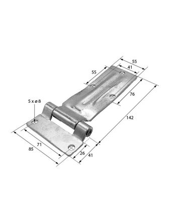 ✔ Compra Bisagra Acodada con Nervios Largos ✔ | PiezaCamión