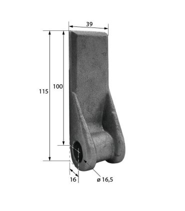 HEMBRA DE MACHO LISO EJE TORNEADO GRANDE Ø16