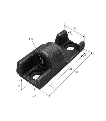 SOPORTE BASE ALTA BULÓN MACHO BISAGRA LATERAL TIR 7