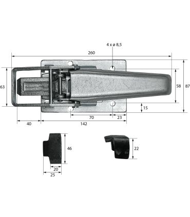 CIERRE TRASERO TIPO PESCA CON UÑA A SOLDAR