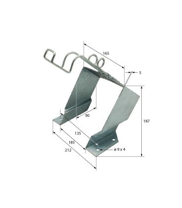 SOPORTE DE CALZO DE RUEDA DE ACERO