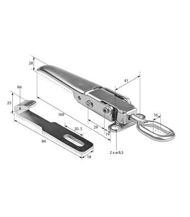 CIERRE EXCÉNTRICO, CIERRE DE ANILLA REGULABLE DE VARILLA CON UÑA