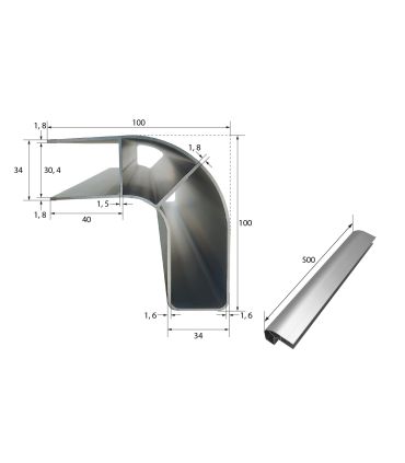 JUEGO 2 CANTONERAS PROTECCIÓN LATERAL PARA-CICLISTA PERFIL ONDULADO