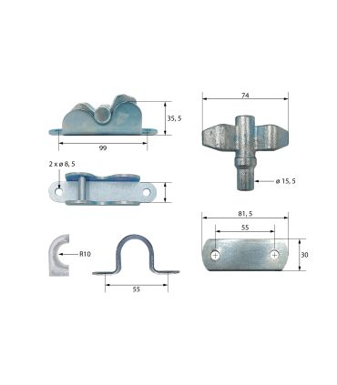 FALLEBA COMPLETA PARA TUBO DE 20 mm.