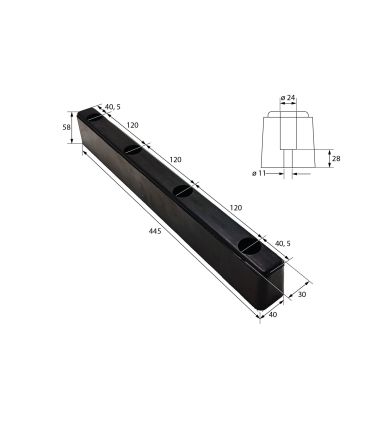 TOPE DE CAUCHO 445X40X58 mm