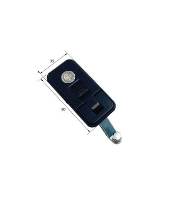 CIERRE, CERRADURA DE PRESIÓN DE 80 X 35 mm. CON LLAVE