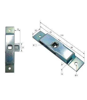 CIERRE, CERROJO PARA LLAVE CUADRADA