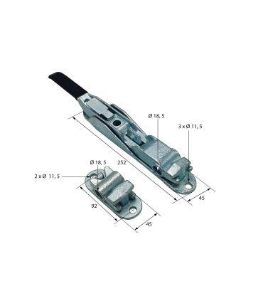 FALLEBA COMPLETA PARA TUBO DE 18 mm. BAJO PUERTA