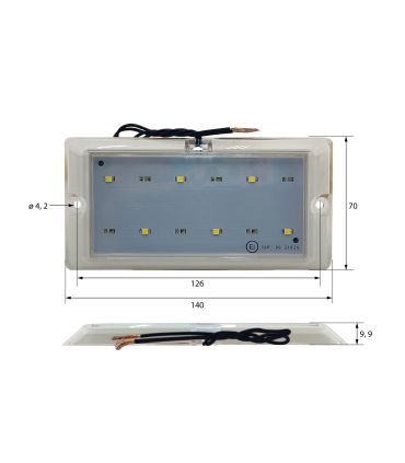 PLAFÓN RECTANGULAR LED 270 LÚMENES 12/24 V