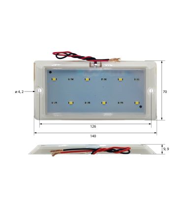 PLAFÓN RECTANGULAR LED 270 LÚMENES 12 V