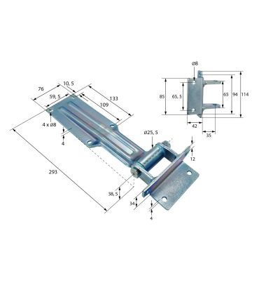 BISAGRA DE LIBRO DE ESCUADRA CON CUELLO ESTRECHO
