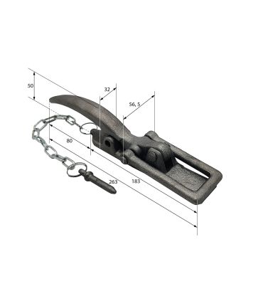 CIERRE CON SEGURO GRANDE ACERO BRUTO