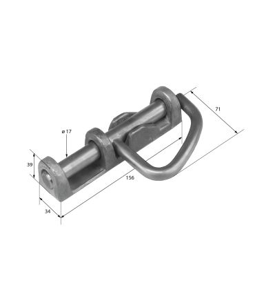 CERROJO BASE ALUMINIO MANGO INOXIDABLE