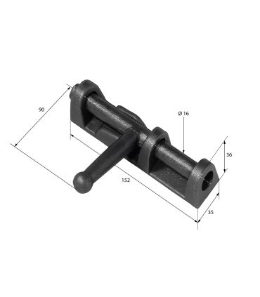 CERROJO MANGO EN CRUZ PEQUEÑO