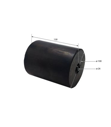 RODILLO DE CAUCHO CON CASQUILLO METALICO INTERIOR.