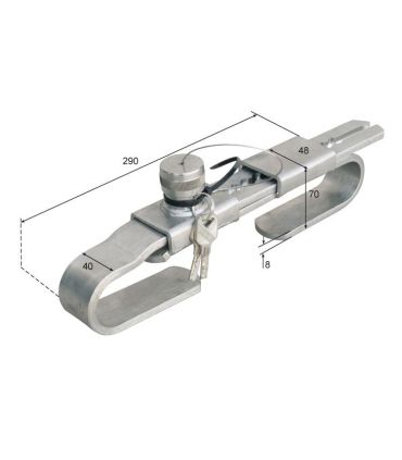CANDADO ANTIRROBO BLOQUEO DE FALLEBA 325-500 mm.