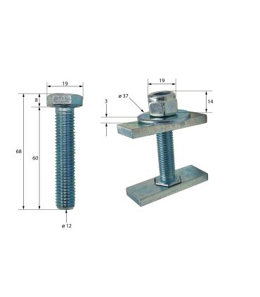 LOTE DE 4 JUEGOS DE TORNILLOS PARA PARACHOQUE DE ALUMINIO.