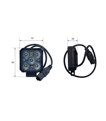 FOCO DE TRABAJO LED POLYMER R23 HOMOLOGADO COMO LUZ DE MARCHA ATRÁS