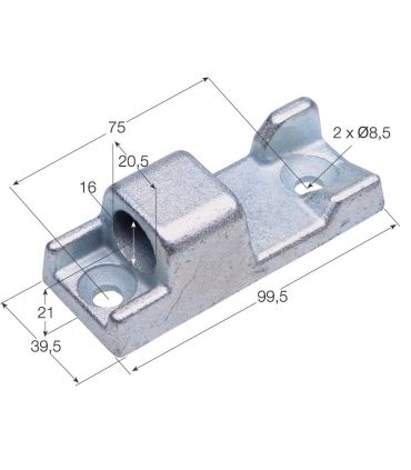 SOPORTE BULÓN MACHO BISAGRA LATERAL TIR 10