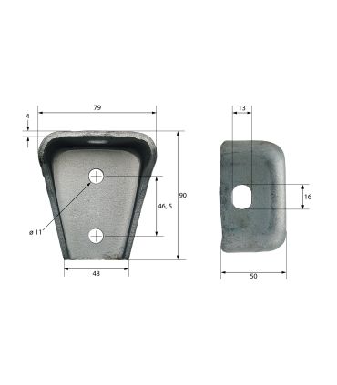 SOPORTE DE CHASIS DE ACERO BRUTO