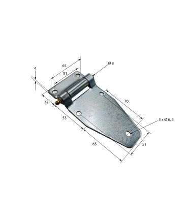 ✔ BISAGRA LATERAL CON PERNO ENGRASADOR ACERO ZINCADO ✔