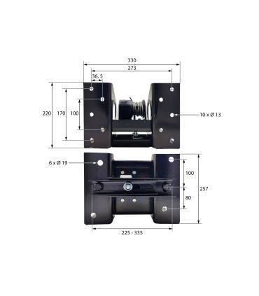 SOPORTE DE RUEDA CON TORNO CABRESTANTE
