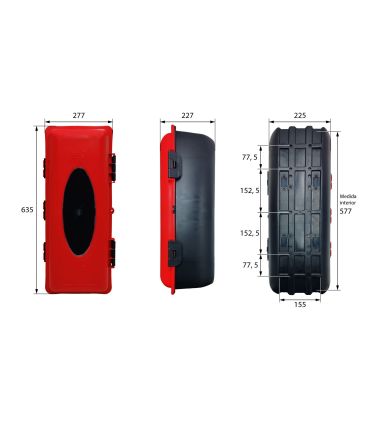 COFRE, CAJÓN, CAJA ARMARIO PORTA EXTINTOR 6/9 KG