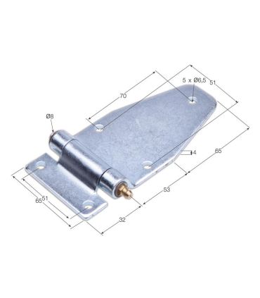 BISAGRA LATERAL ACERO INOXIDABLE CON PERNO ENGRASADOR