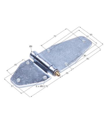 ✔ Bisagra Lateral con Engrasador Acero Zincado ✔