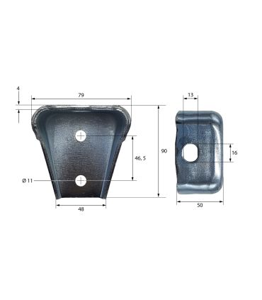 SOPORTE DE CHASIS PEQUEÑO ACERO ZINCADO