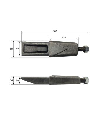 CUÑA FORJADA CON TORNILLO PARA PILAR DE 80x30