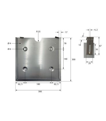 SOPORTE PARA PLACA INTERCAMBIABLE 300 x 300 mm. ACERO GALVANIZADO
