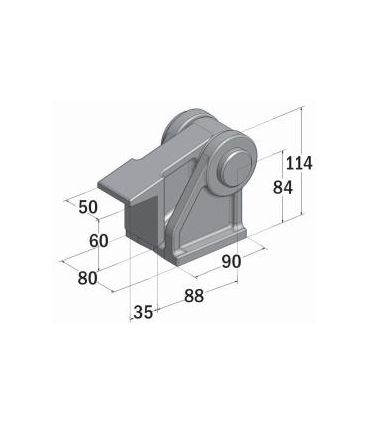 BISAGRA PARA CARTOLA TRASERA DE VOLQUETE BASCULANTE, 19 T