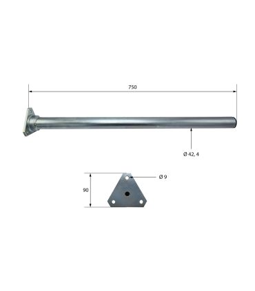 SOPORTE DE ALETA GUARDABARRO TUBO RECTO CON PLETINA
