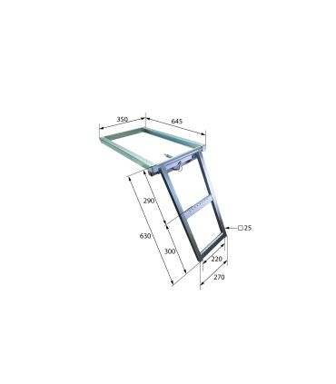 ESCALERA ESCAMOTEABLE EXTRAÍBLE BAJO CAJA DE 2 PELDAÑOS