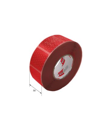 CINTA REFLECTANTE ADHESIVA PARA LONAS V23 ROJA SEGMENTADA MARCA ORAFOL